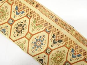 アンティーク　花蜀江模様織り出し名古屋帯（着用可）